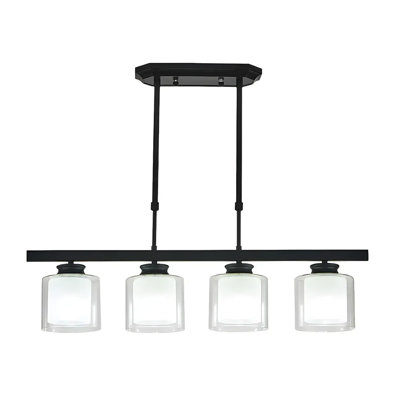 Modern Glass Cylinder Island Pendant Light for Kitchen Image - 9