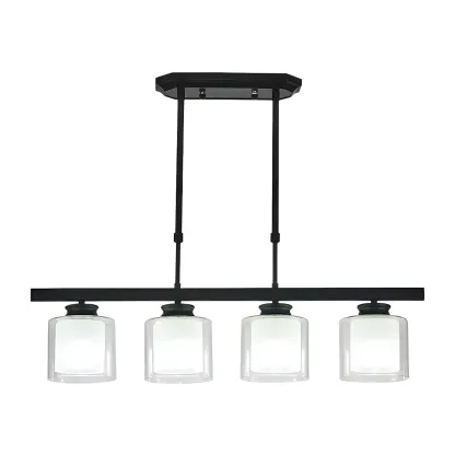 Modern Glass Cylinder Island Pendant Light for Kitchen Image - 9