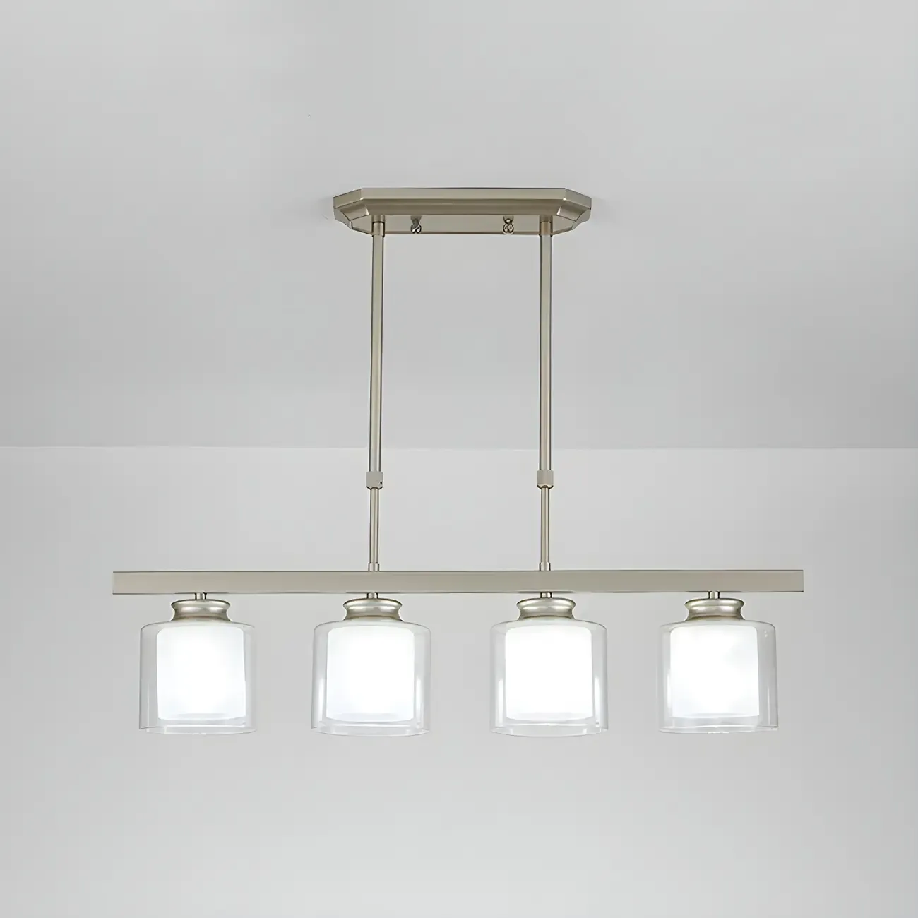 Modern Glass Cylinder Island Pendant Light for Kitchen Image - 10