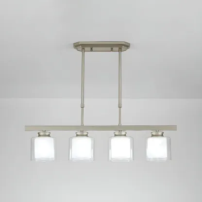 Modern Glass Cylinder Island Pendant Light for Kitchen Image - 10