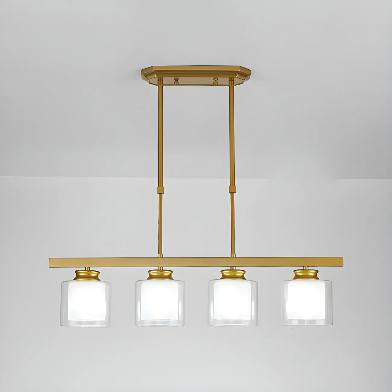 Modern Glass Cylinder Island Pendant Light for Kitchen Image - 11 | homeyfad