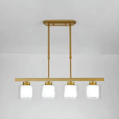 Modern Glass Cylinder Island Pendant Light for Kitchen Image - 11