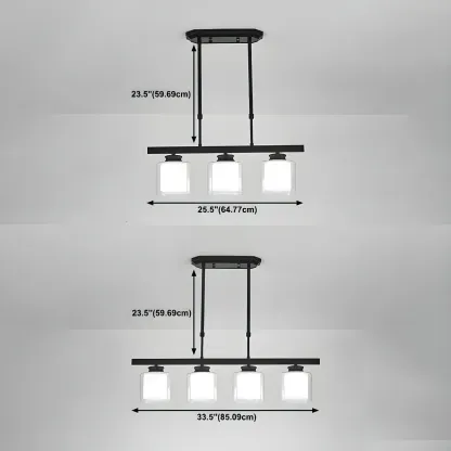 Modern Glass Cylinder Island Pendant Light for Kitchen Image - 12