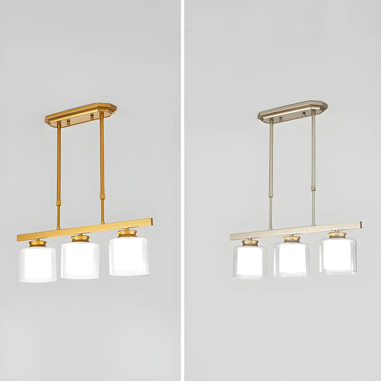 Modern Glass Cylinder Island Pendant Light for Kitchen Image - 14