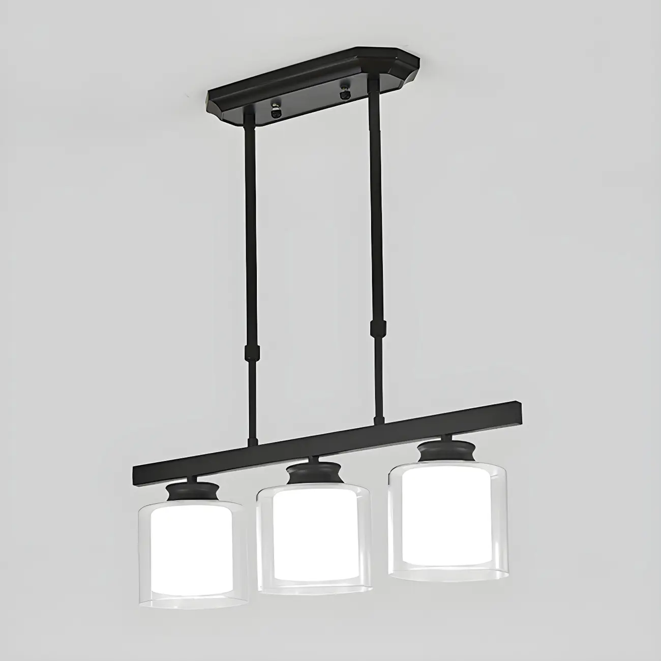 Modern Glass Cylinder Island Pendant Light for Kitchen Image - 15 | homeyfad