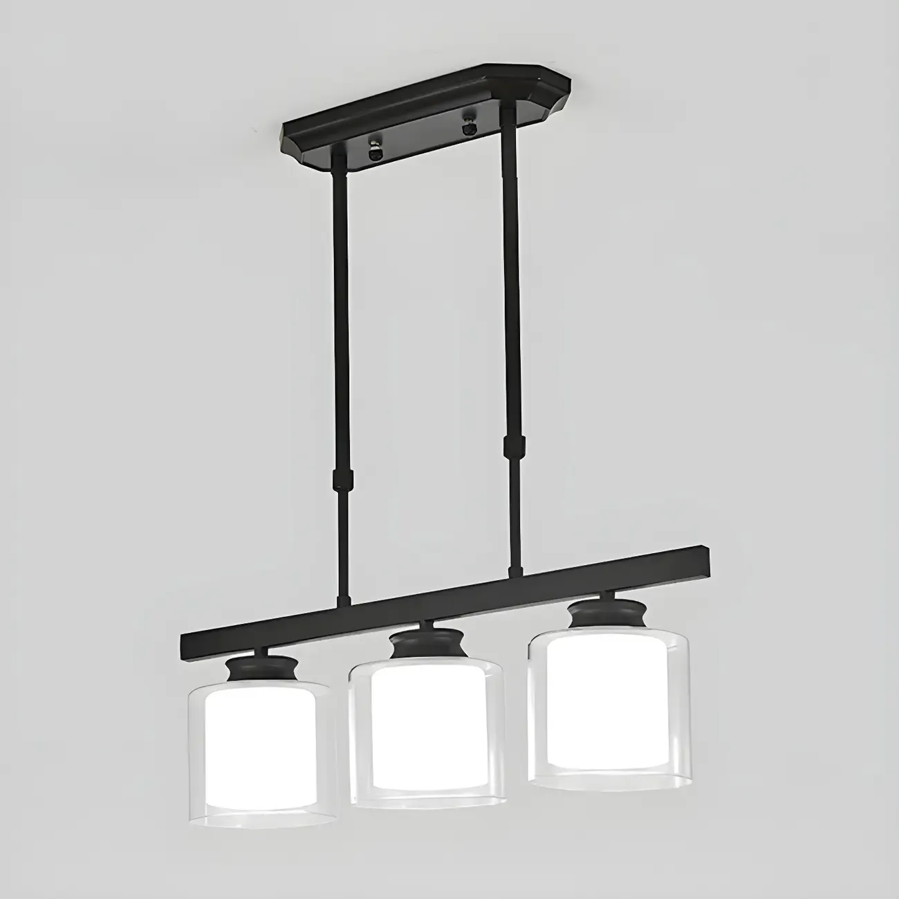 Modern Glass Cylinder Island Pendant Light for Kitchen Image - 15