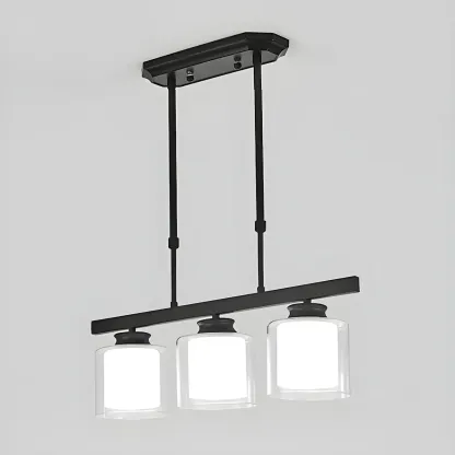 Modern Glass Cylinder Island Pendant Light for Kitchen Image - 15