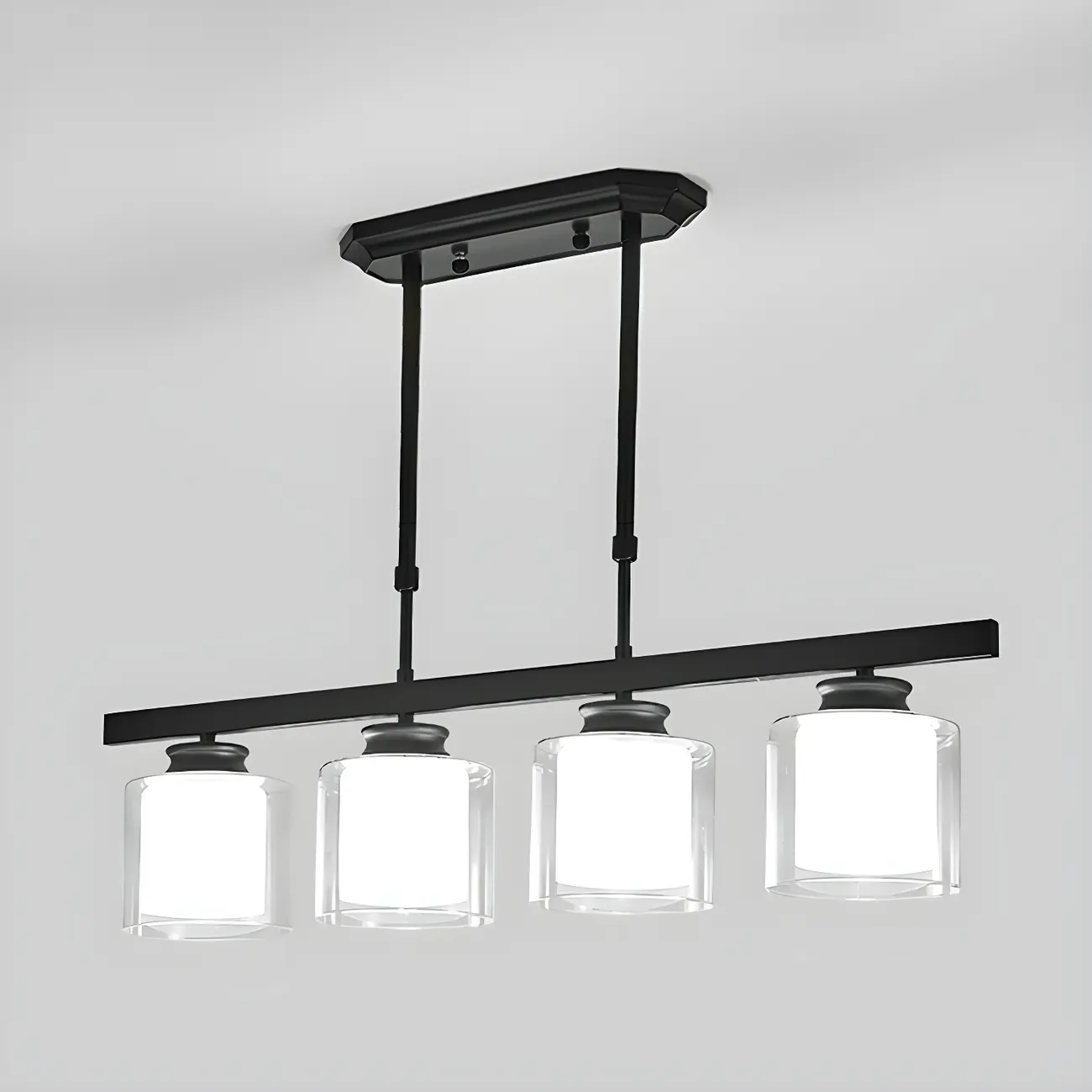 Modern Glass Cylinder Island Pendant Light for Kitchen Image - 16 | homeyfad