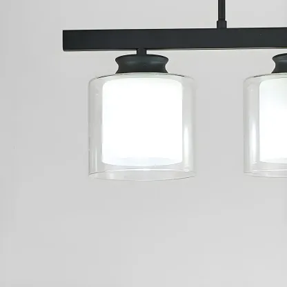 Modern Glass Cylinder Island Pendant Light for Kitchen Image - 17