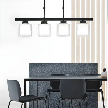 Modern Glass Cylinder Island Pendant Light for Kitchen Image - 21