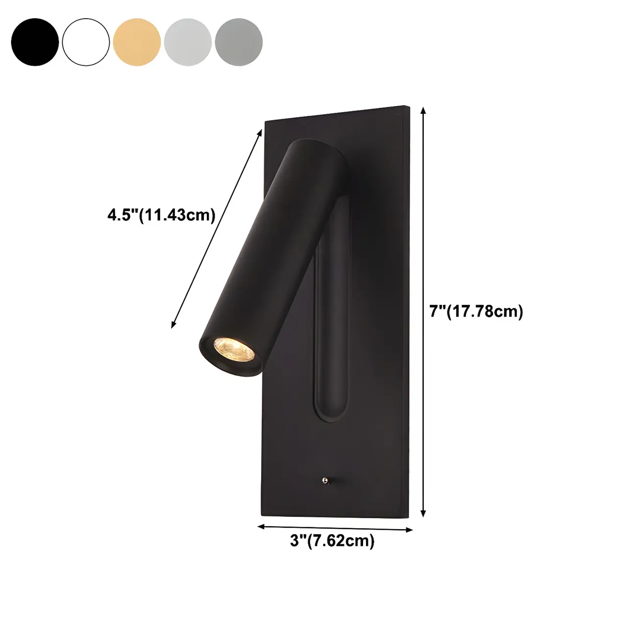 Modern Rotatable Metal Bedside LED Reading Wall Sconce  #size