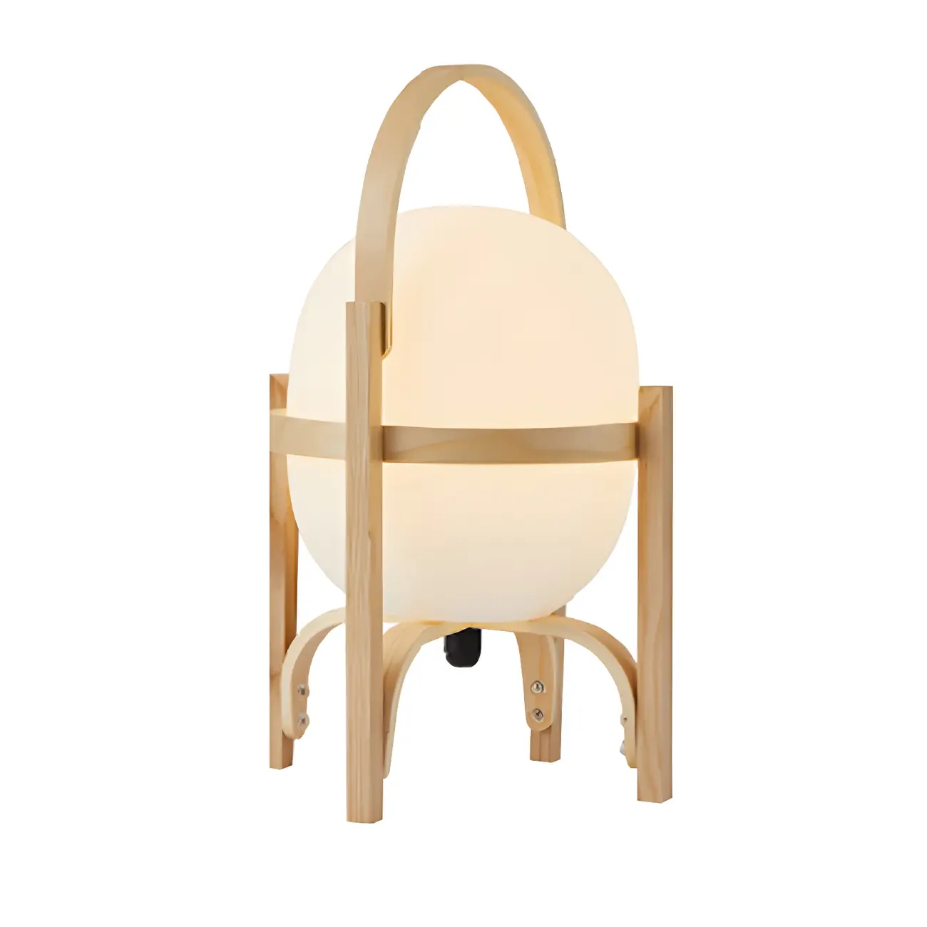 Geometric Plug In Wood Frame LED Table Lamp for Bedroom Image - 6 | homeyfad