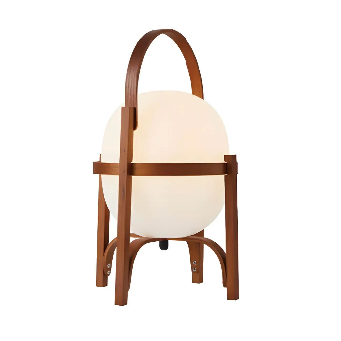 Geometric Plug In Wood Frame LED Table Lamp for Bedroom Image - 8