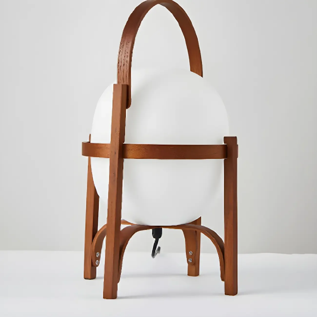 Geometric Plug In Wood Frame LED Table Lamp for Bedroom Image - 11