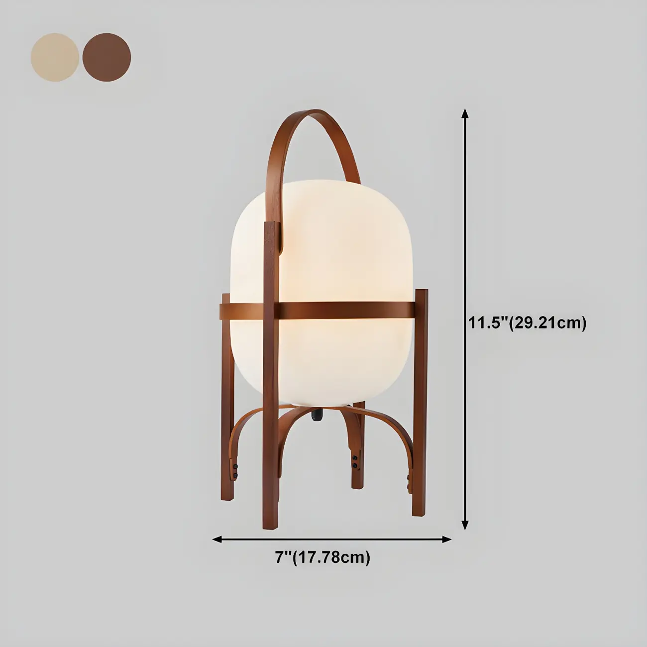 Geometric Plug In Wood Frame LED Table Lamp for Bedroom #size