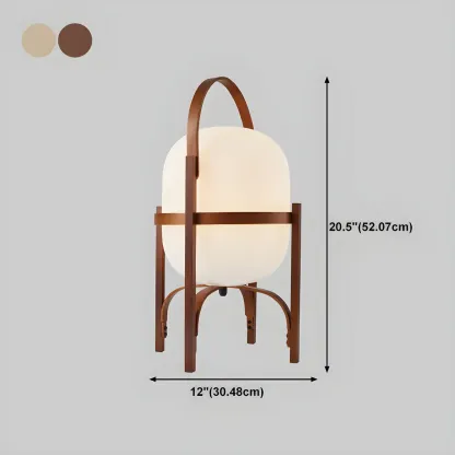 Geometric Plug In Wood Frame LED Table Lamp for Bedroom Image - 19