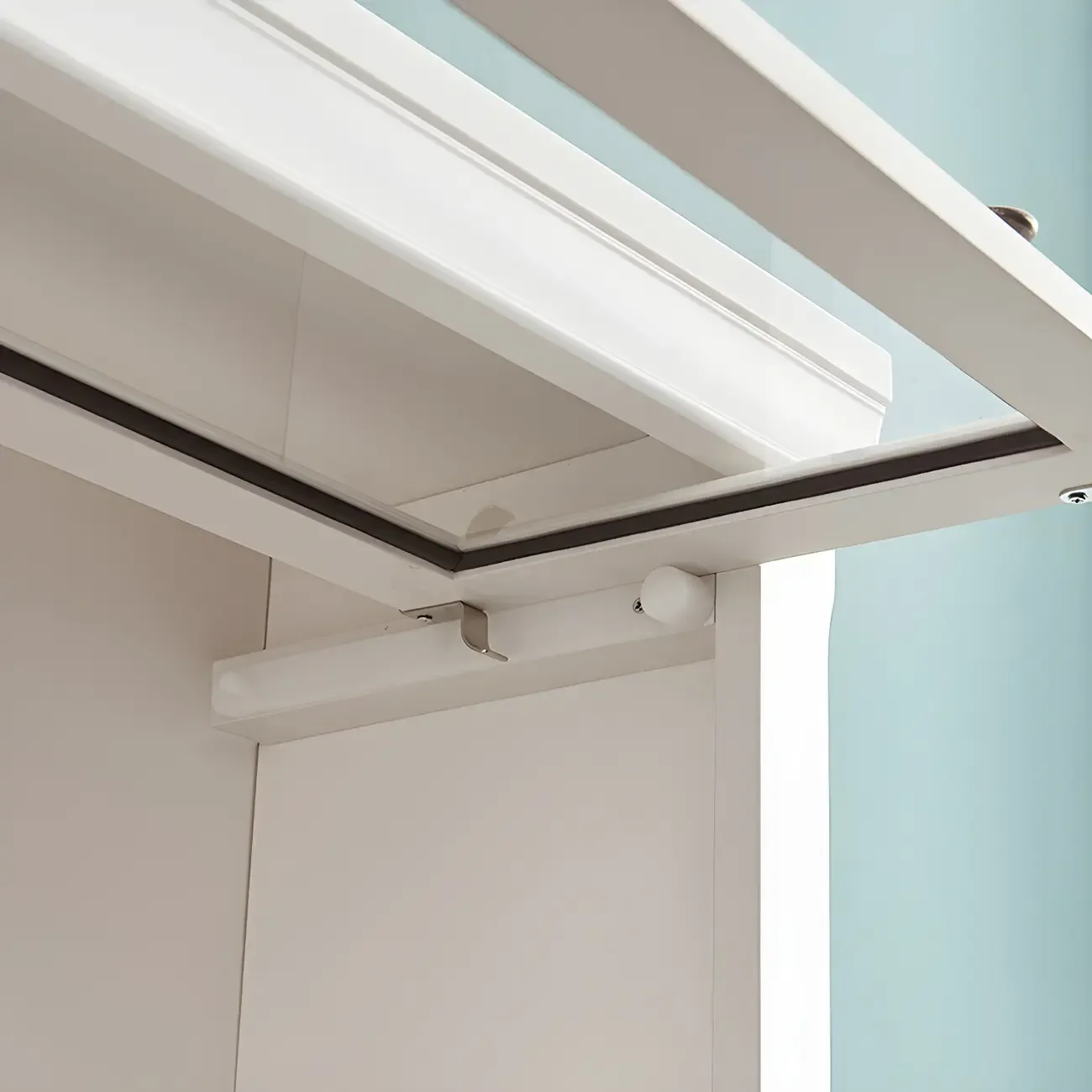 Modern Wood Brown Barrister Bookcase with Glass Doors Image - 6