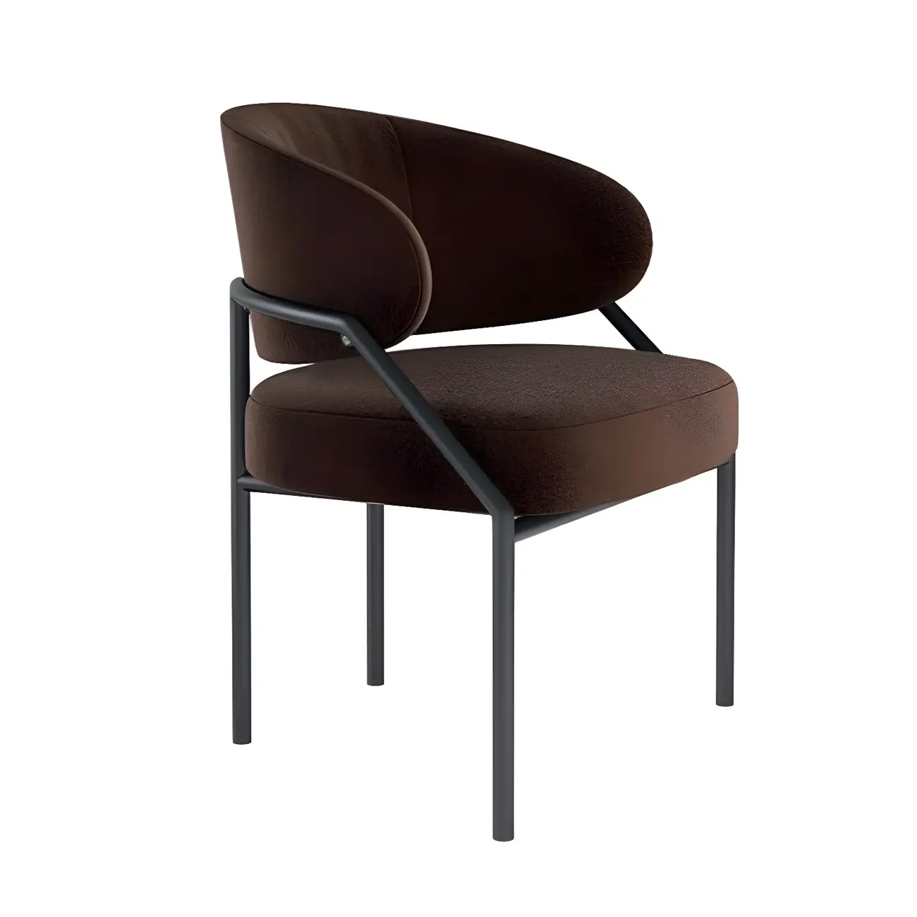 Contemporary Gray Upholstered Dining Chair Metal Frame Image - 8 | homeyfad