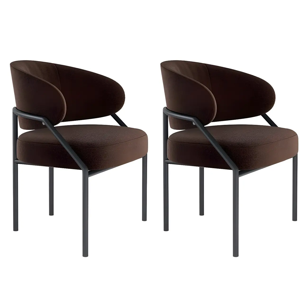 Contemporary Gray Upholstered Dining Chair Metal Frame Image - 9 | homeyfad