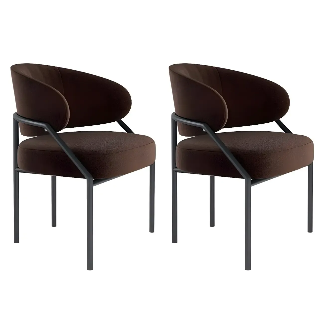 Contemporary Gray Upholstered Dining Chair Metal Frame Image - 9