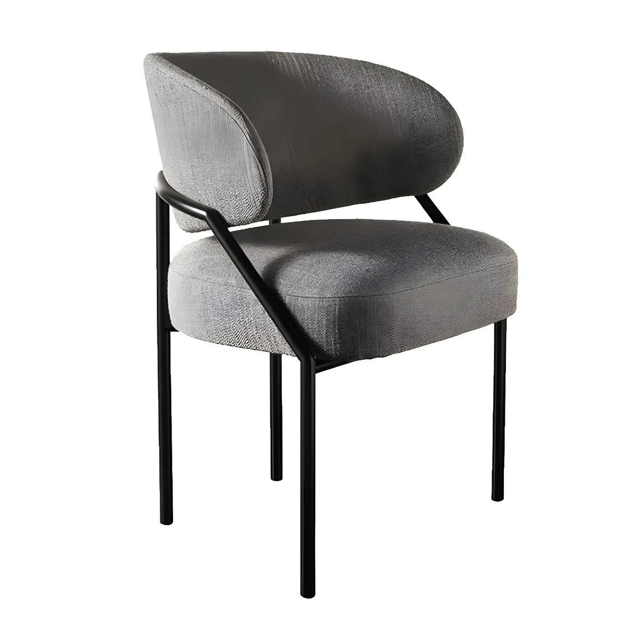Contemporary Gray Upholstered Dining Chair Metal Frame Image - 13