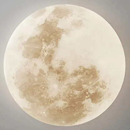 Modern Moon Design Dimmable LED Flush Mount Ceiling Light Image - 9