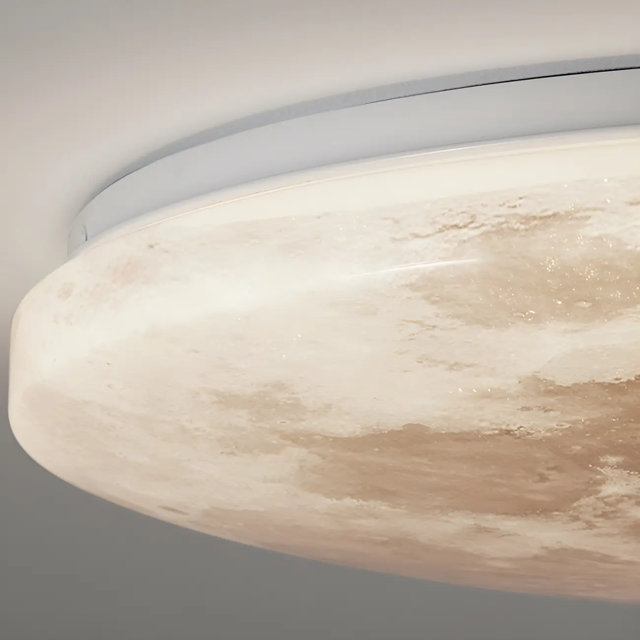 Modern Moon Design Dimmable LED Flush Mount Ceiling Light Image - 10 | homeyfad