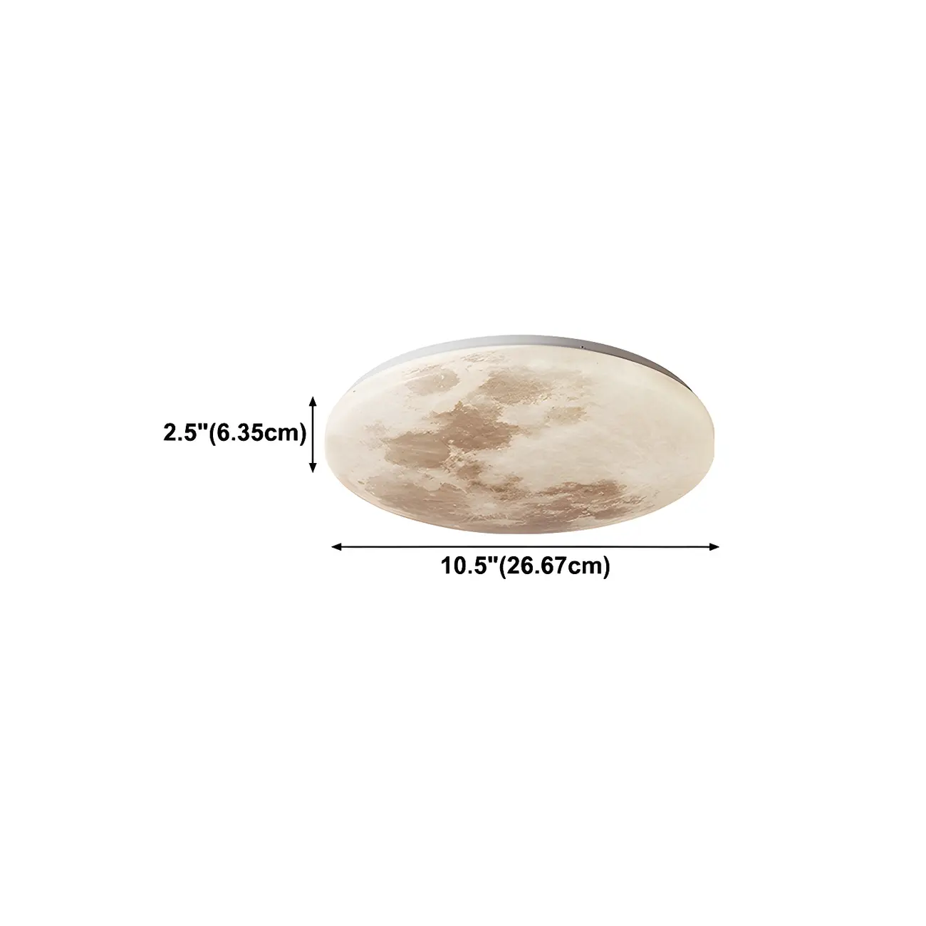 Modern Moon Design Dimmable LED Flush Mount Ceiling Light #size | homeyfad