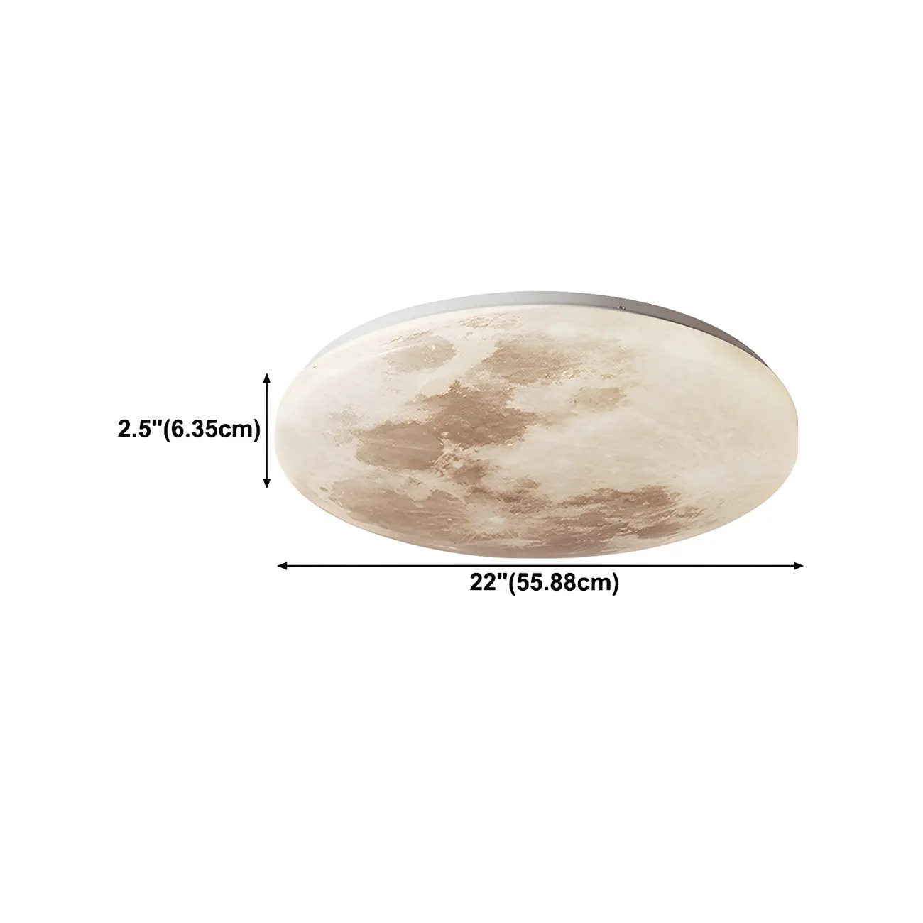 Modern Moon Design Dimmable LED Flush Mount Ceiling Light Image - 16 | homeyfad