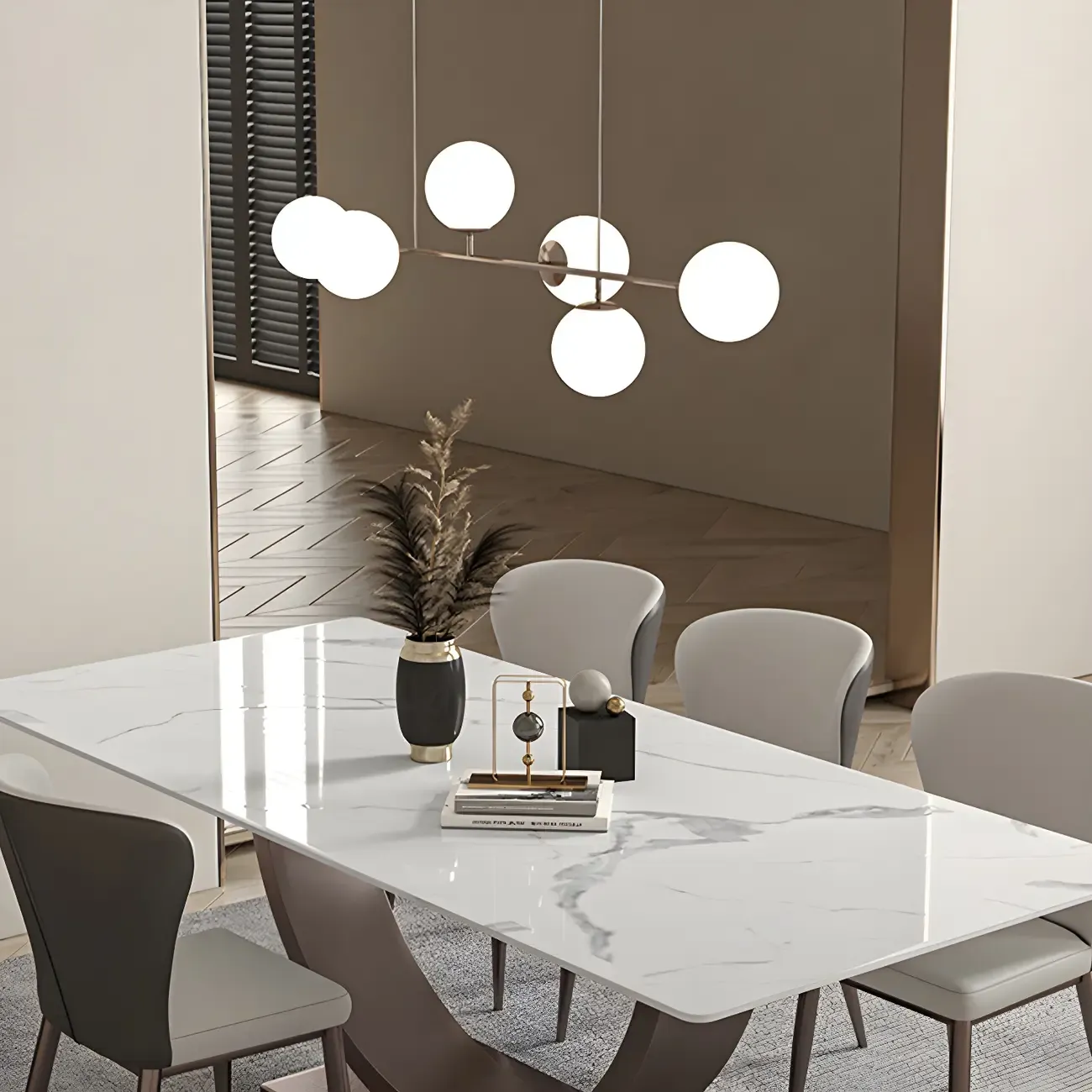 Dining Area Sputnik Glass Globe Pendant Light Image - 3