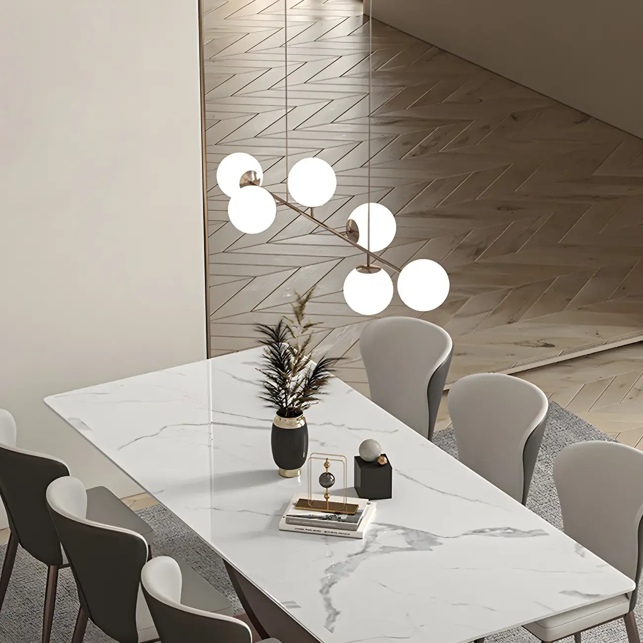 Dining Area Sputnik Glass Globe Pendant Light Image - 2