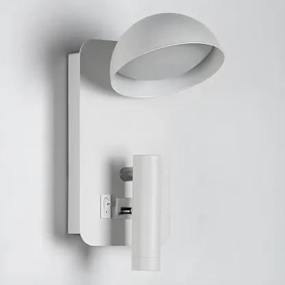 Modern Geometric Metal Wall Light for Bedroom Reading Image - 5