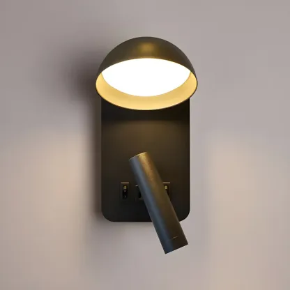 Modern Geometric Metal Wall Light for Bedroom Reading Image - 8