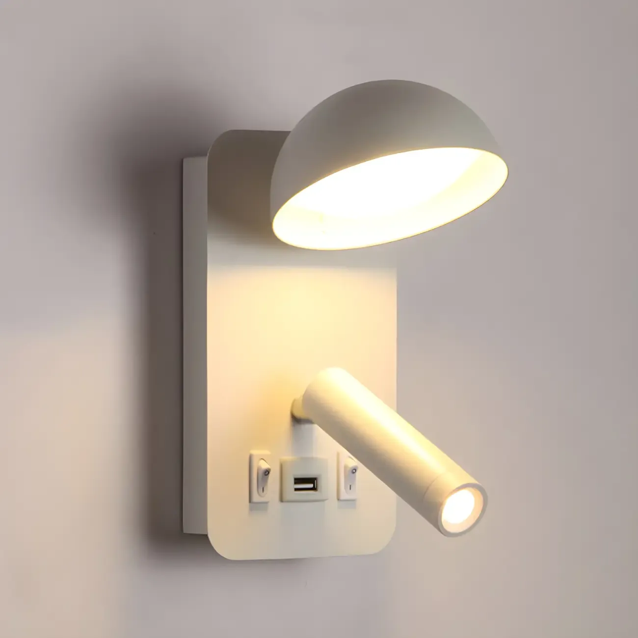 Modern Geometric Metal Wall Light for Bedroom Reading Image - 10