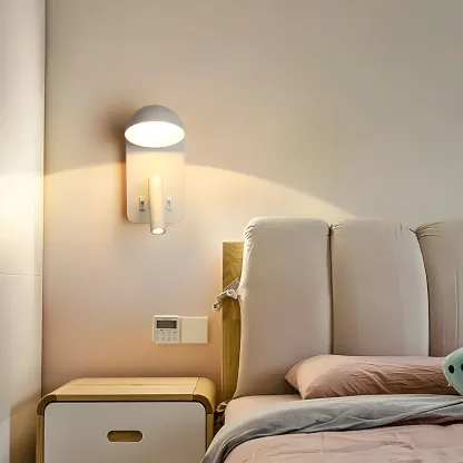 Modern Geometric Metal Wall Light for Bedroom Reading Image - 14