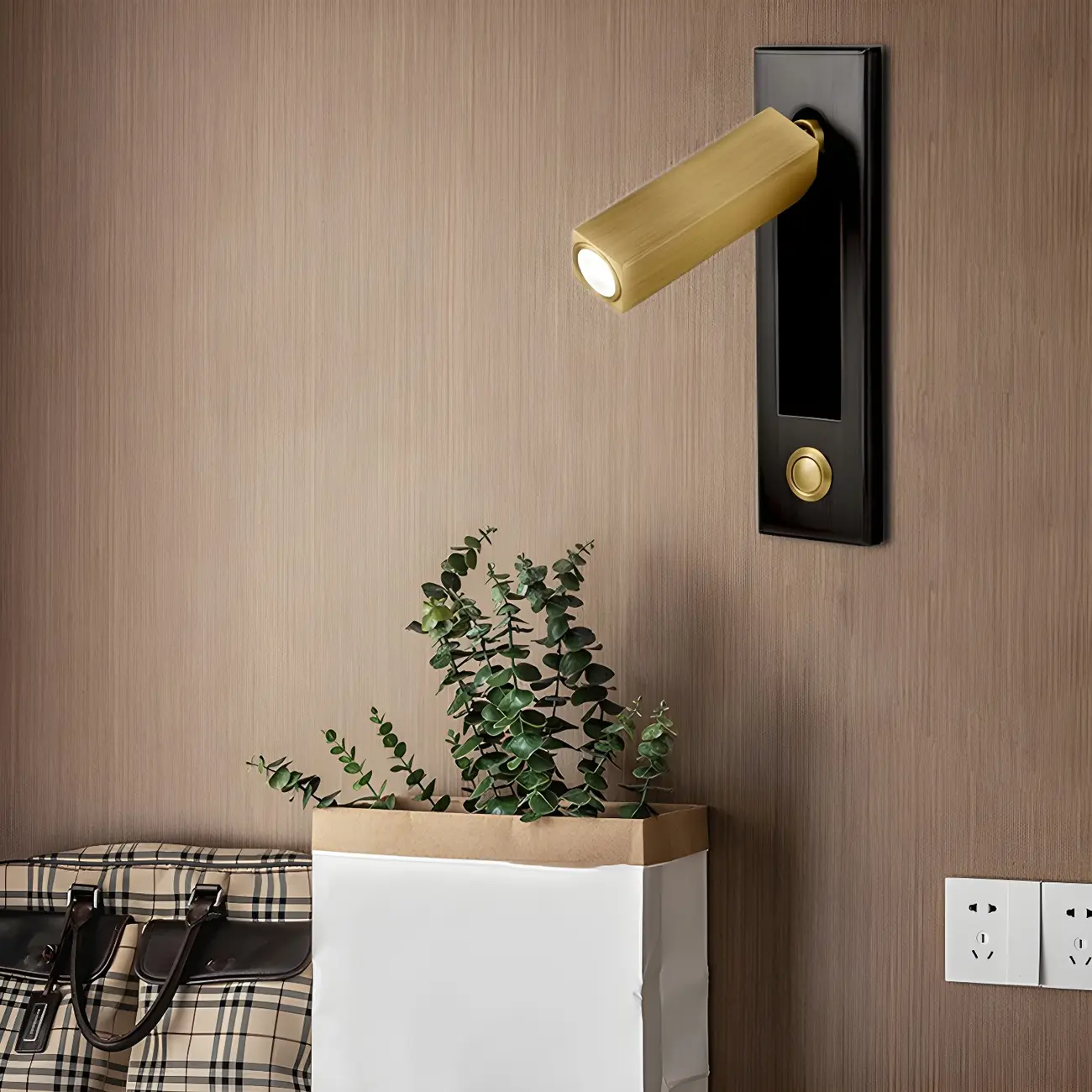 Modern Metal LED Wall Sconce with Switch for Bedroom Reading Image - 1 | homeyfad