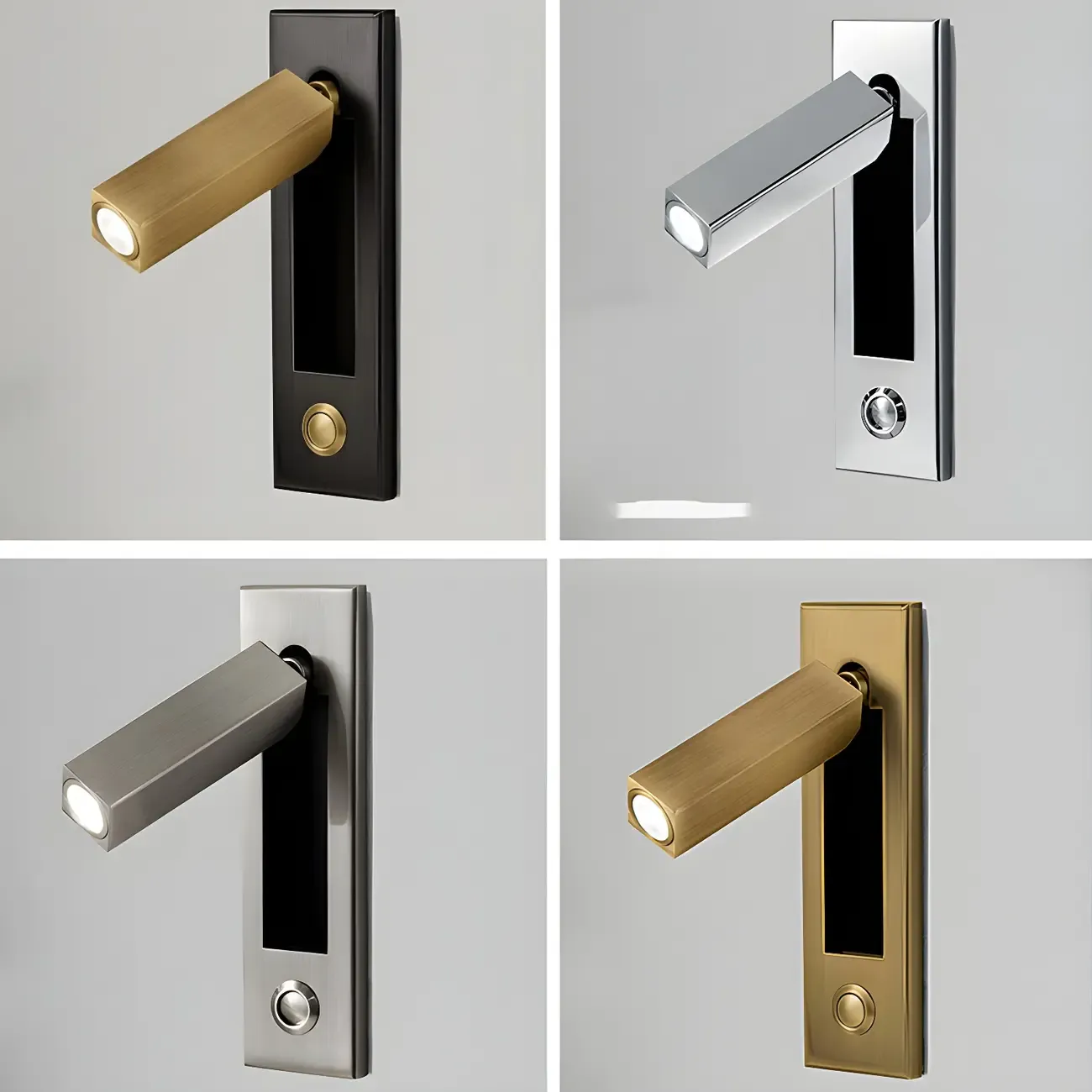 Modern Metal LED Wall Sconce with Switch for Bedroom Reading Image - 15