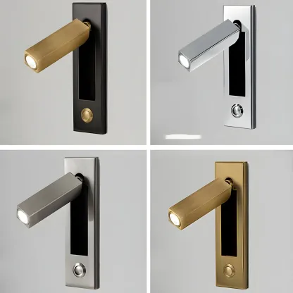 Modern Metal LED Wall Sconce with Switch for Bedroom Reading Image - 15