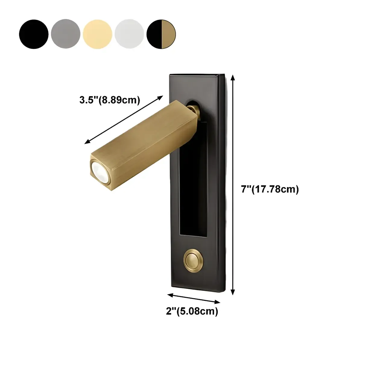 Modern Metal LED Wall Sconce with Switch for Bedroom Reading #size