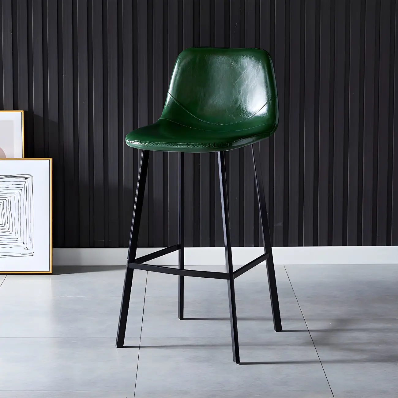 Bucket Low Back Upholstered Leather Counter Bar Stool Image - 16 | homeyfad