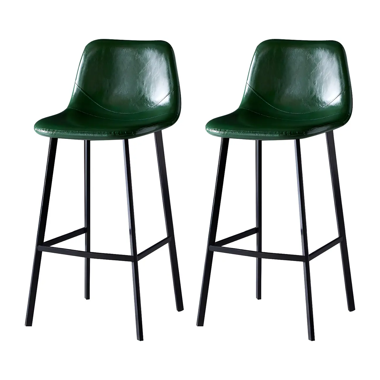 Bucket Low Back Upholstered Leather Counter Bar Stool Image - 19 | homeyfad