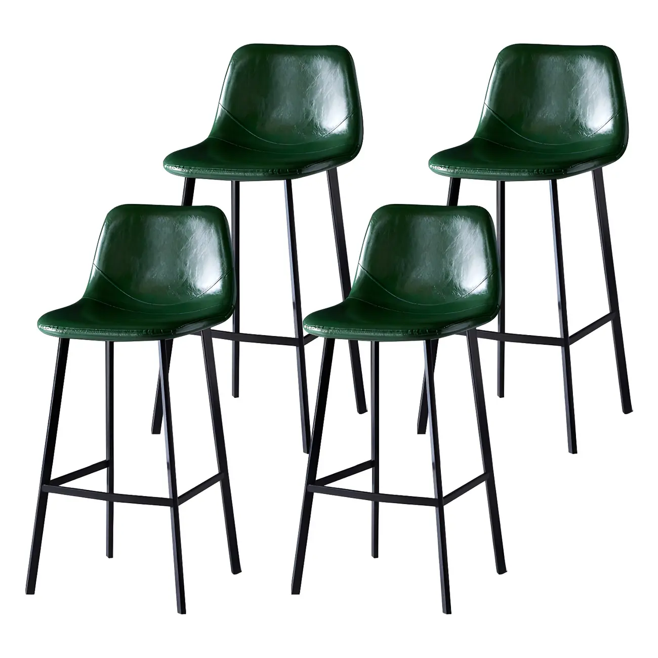 Bucket Low Back Upholstered Leather Counter Bar Stool Image - 20 | homeyfad