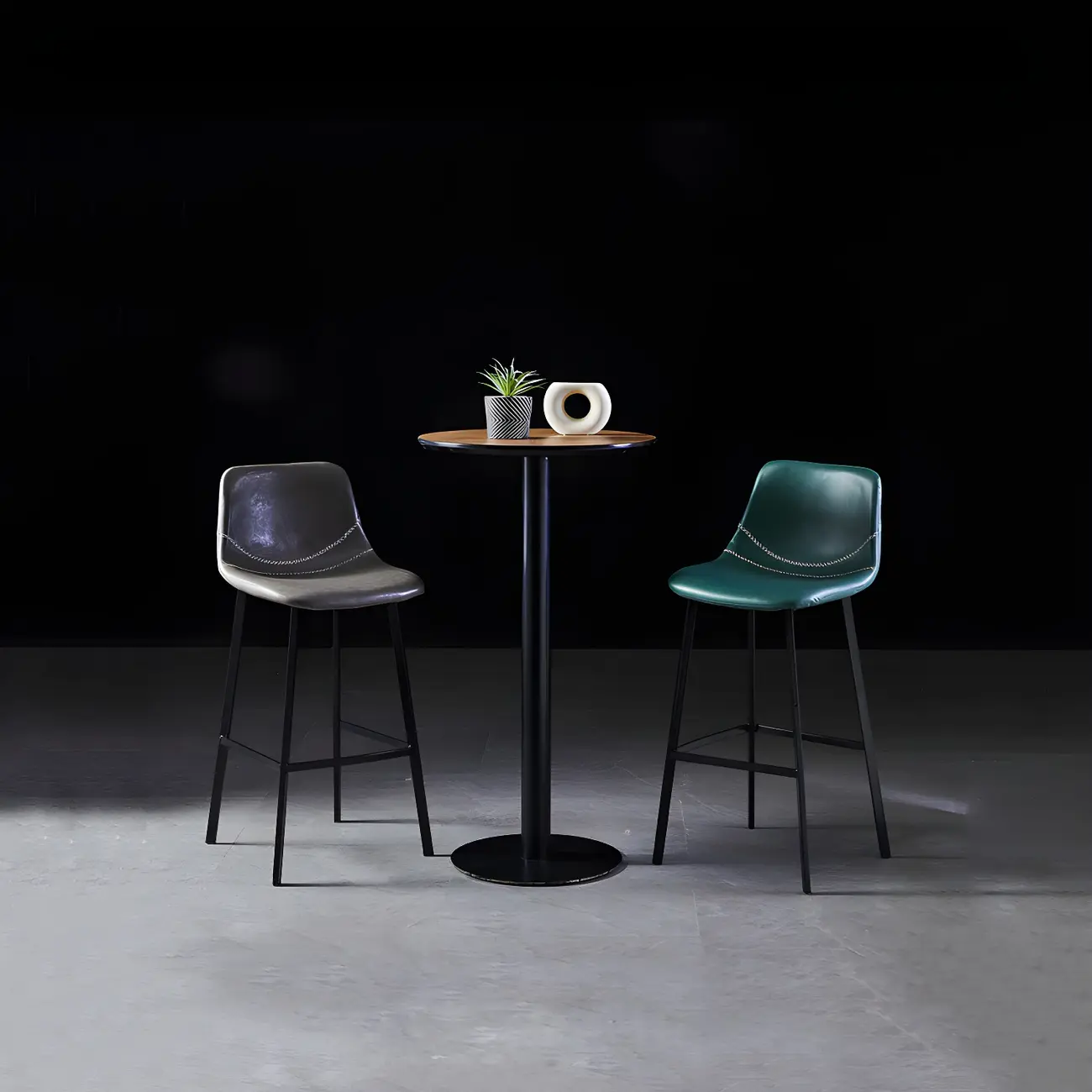 Bucket Low Back Upholstered Leather Counter Bar Stool Image - 17 | homeyfad