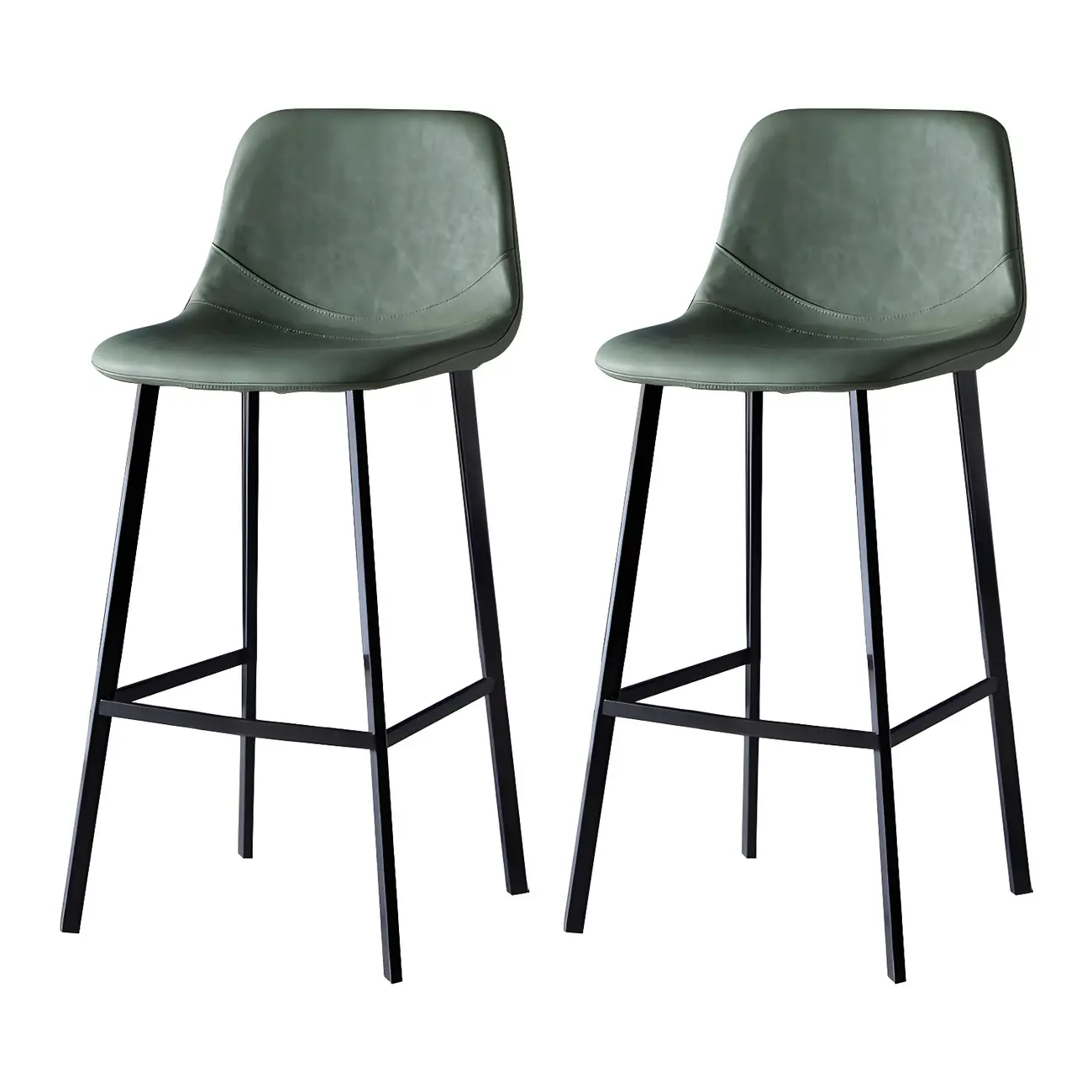 Bucket Low Back Upholstered Leather Counter Bar Stool Image - 22 | homeyfad