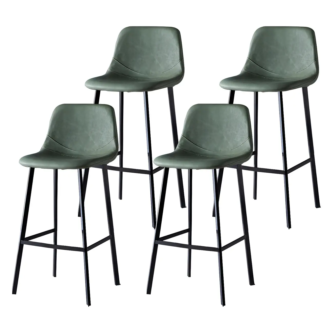 Bucket Low Back Upholstered Leather Counter Bar Stool Image - 24 | homeyfad