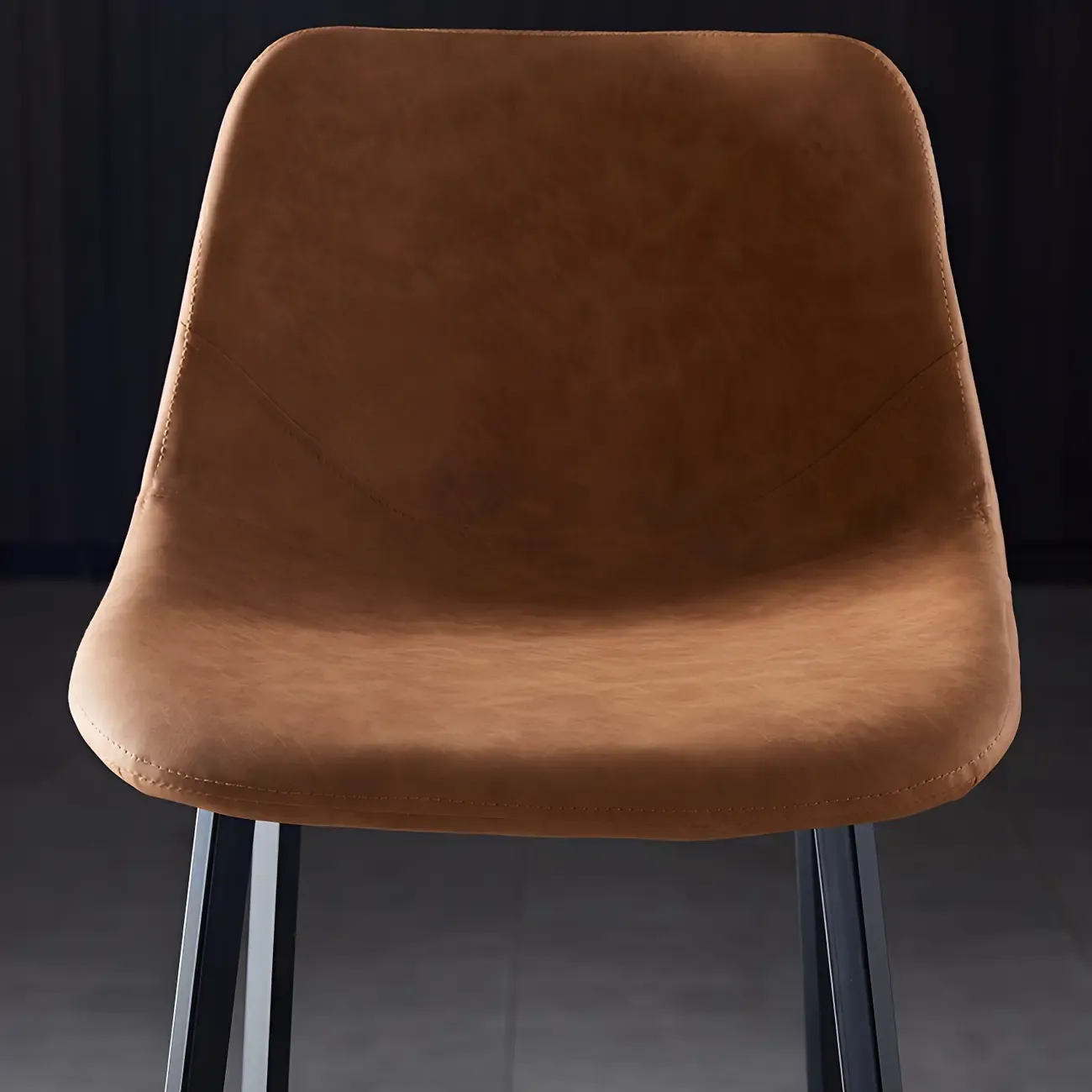 Bucket Low Back Upholstered Leather Counter Bar Stool Image - 10