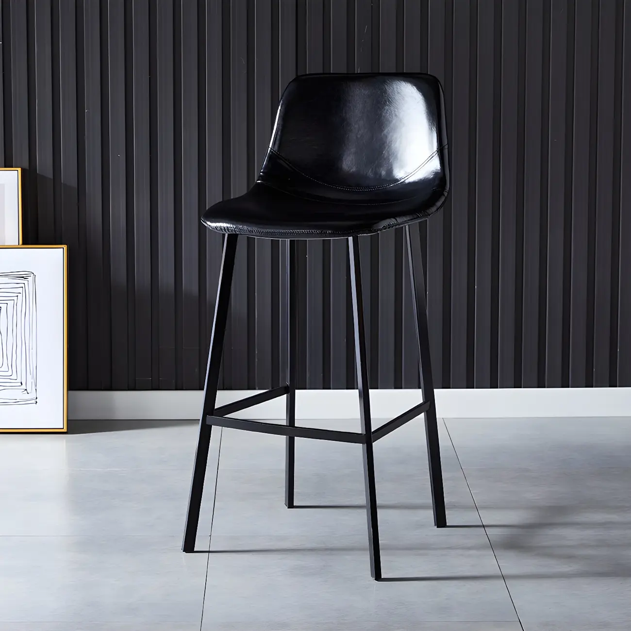 Bucket Low Back Upholstered Leather Counter Bar Stool Image - 18 | homeyfad