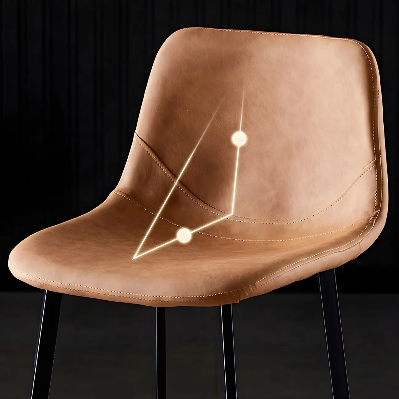 Bucket Low Back Upholstered Leather Counter Bar Stool Image - 8 | homeyfad