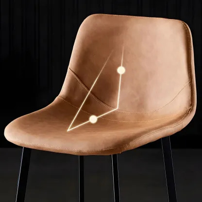 Bucket Low Back Upholstered Leather Counter Bar Stool Image - 8