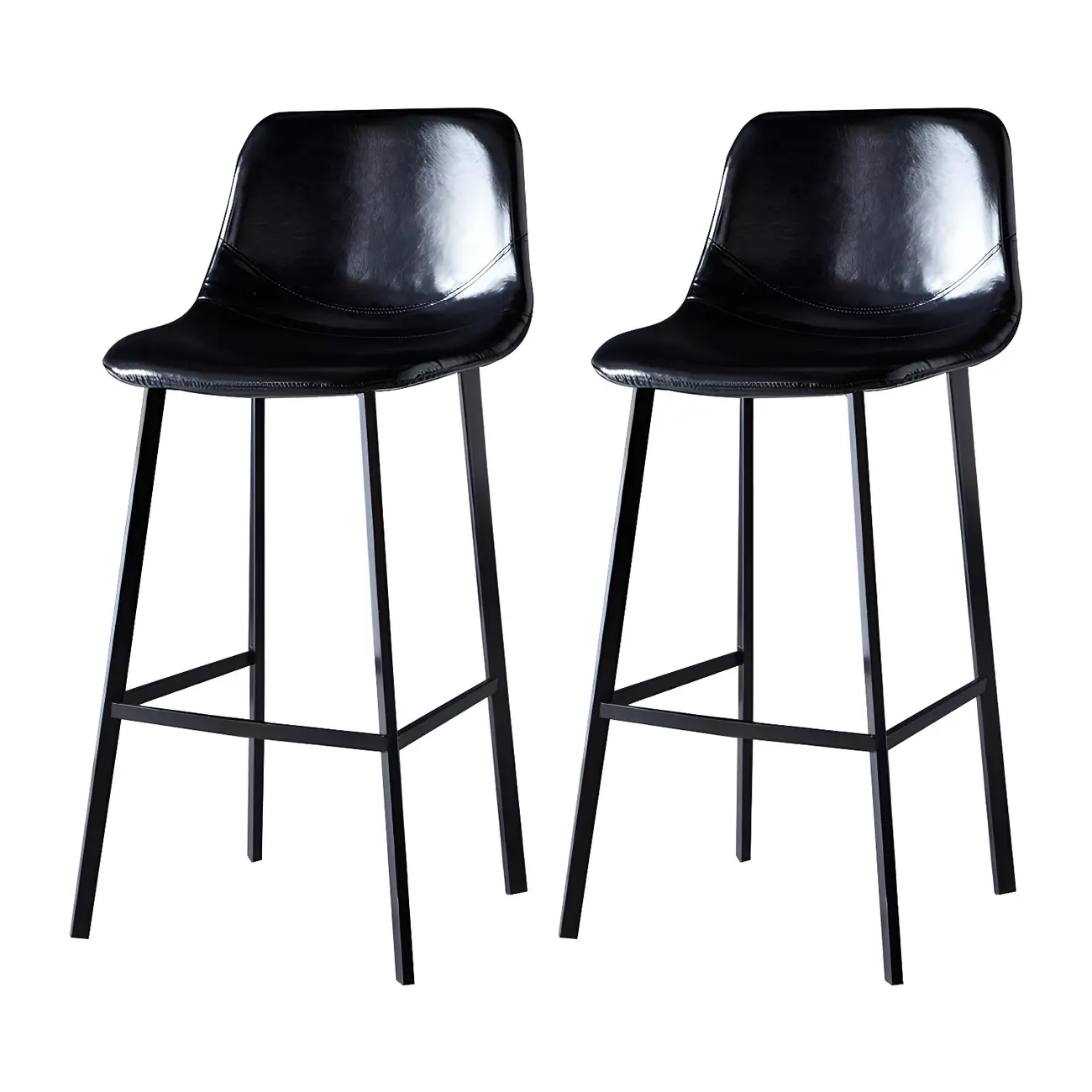 Bucket Low Back Upholstered Leather Counter Bar Stool Image - 25 | homeyfad